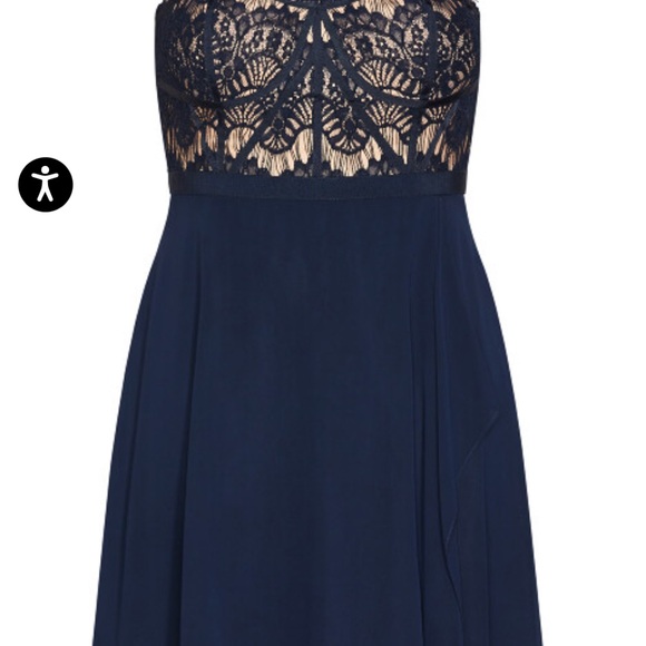 City Chic Sapphire Lace Fit and Flare Midi Dress 18 - Picture 4 of 6